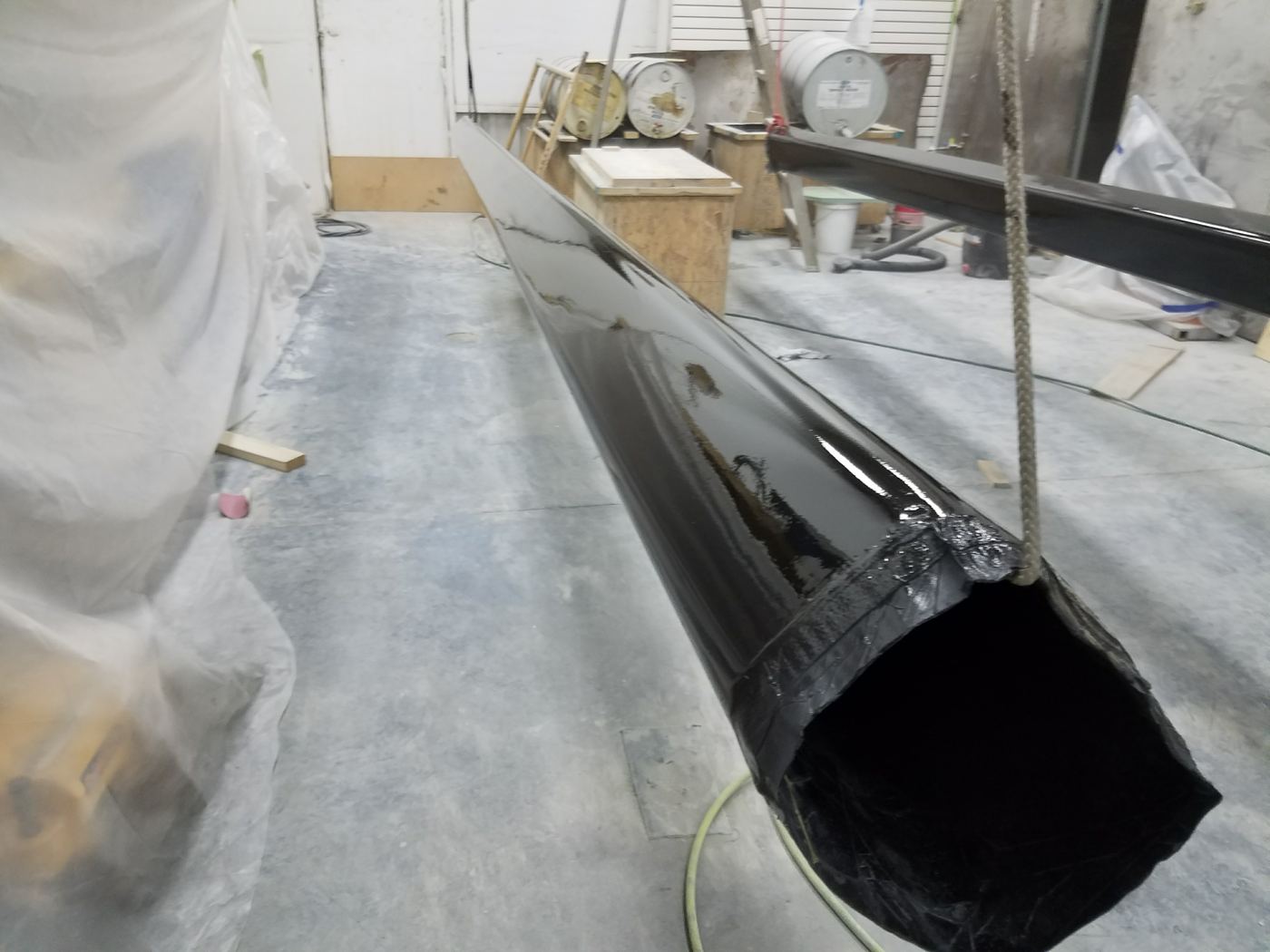 Fresh carbon part off the tooling, December 2016.